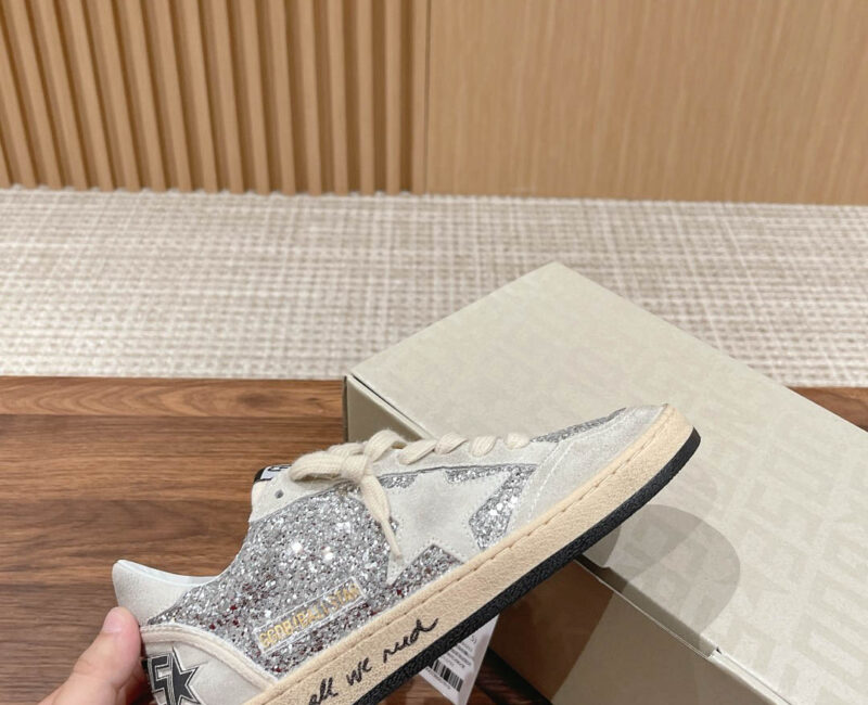 Giày Golden Goose Glitter Ball Star Sneakers Silver Best Quality