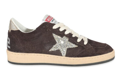 Giày Golden Goose Superstar Silver Glitter Star Brown Suede Ballstar 36 Best Quality