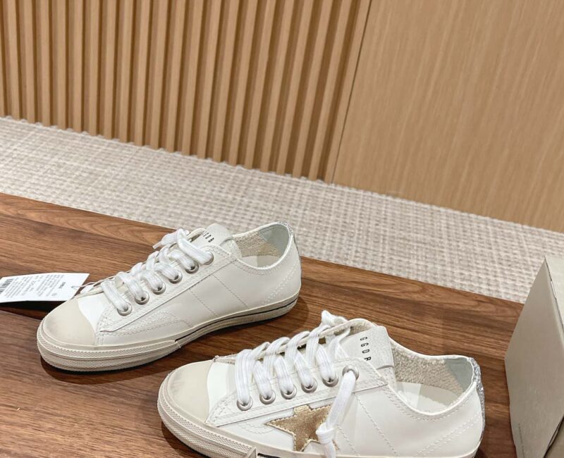 Giày Golden Goose V Star 2 Leather Laminated Star Gold Best Quality