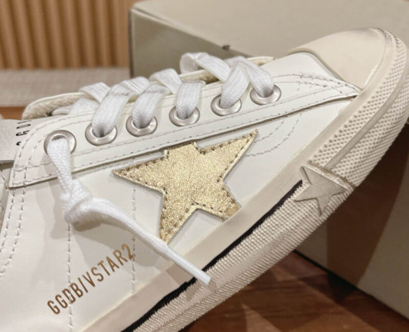 Giày Golden Goose V Star 2 Leather Laminated Star Gold Best Quality