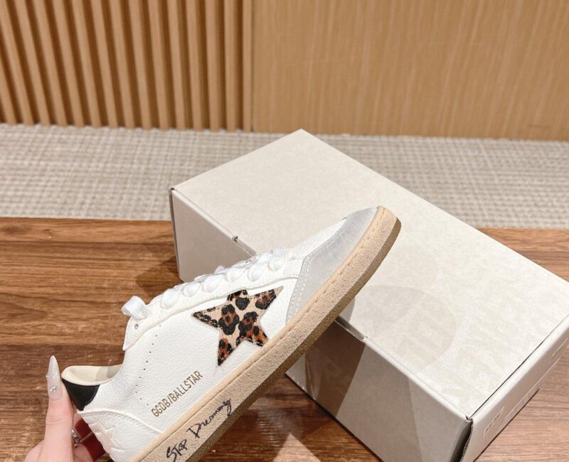 Giày Golden Goose Wmns Ball Star 'White Leopard' Best Quality