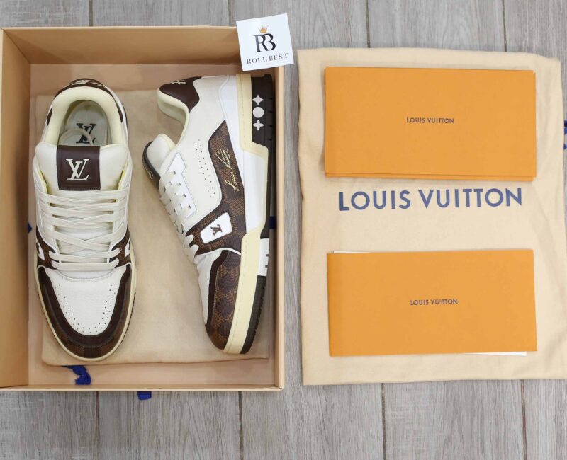 Giày Louis Vuitton LV Trainer #54 Damier Pattern Moka Brown Best Quality