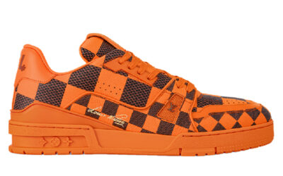 Giày Louis Vuitton LV Trainer #54 Damier Patterned Orange Best Quality