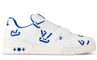 Giày Louis Vuitton LV Trainer #54 Incorporating Sustainable Materials Blue Best Quality