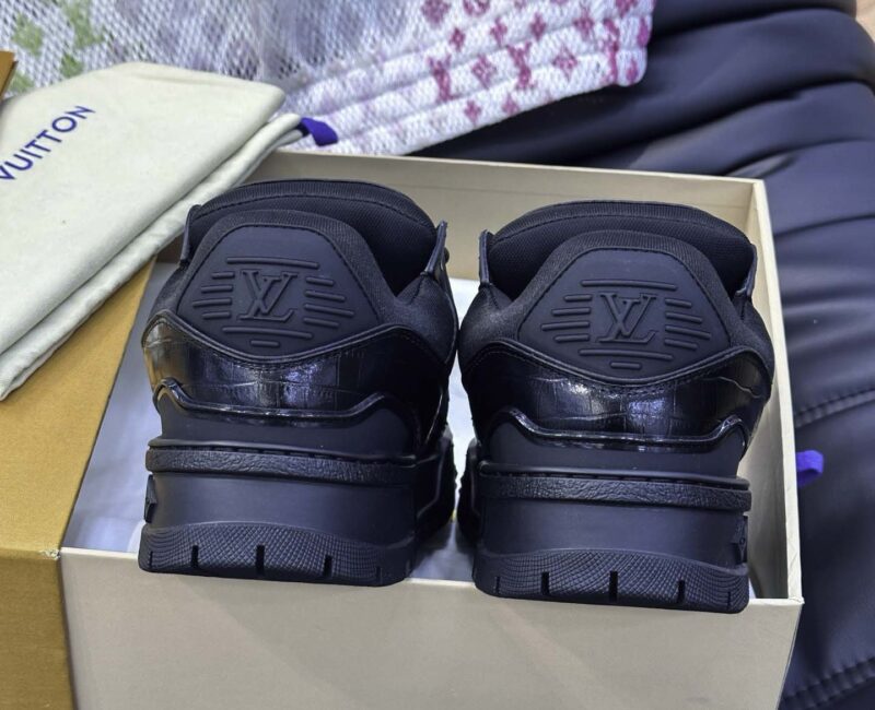 Giày Louis Vuitton LV Trainer Alligator Crocodile Black Best Quality