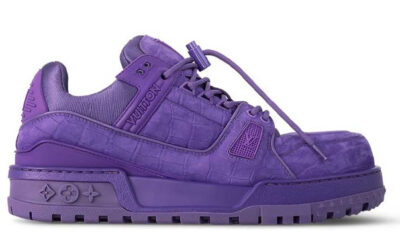 Giày Louis Vuitton LV Trainer Alligator Crocodile Purple Best Quality