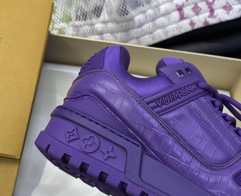 Giày Louis Vuitton LV Trainer Alligator Crocodile Purple Best Quality