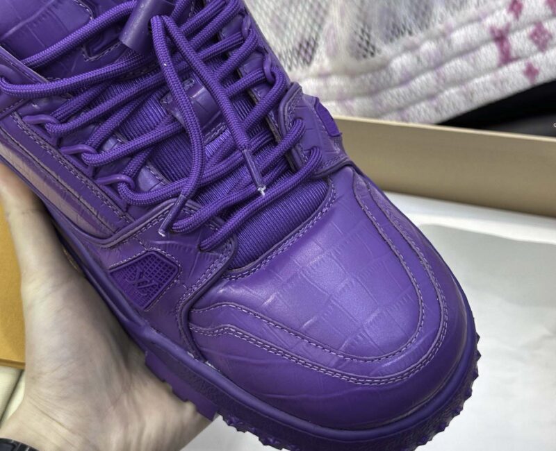 Giày Louis Vuitton LV Trainer Alligator Crocodile Purple Best Quality