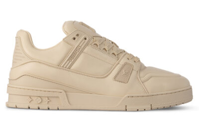 Giày Louis Vuitton LV Trainer Calf Leather Beige Best Quality