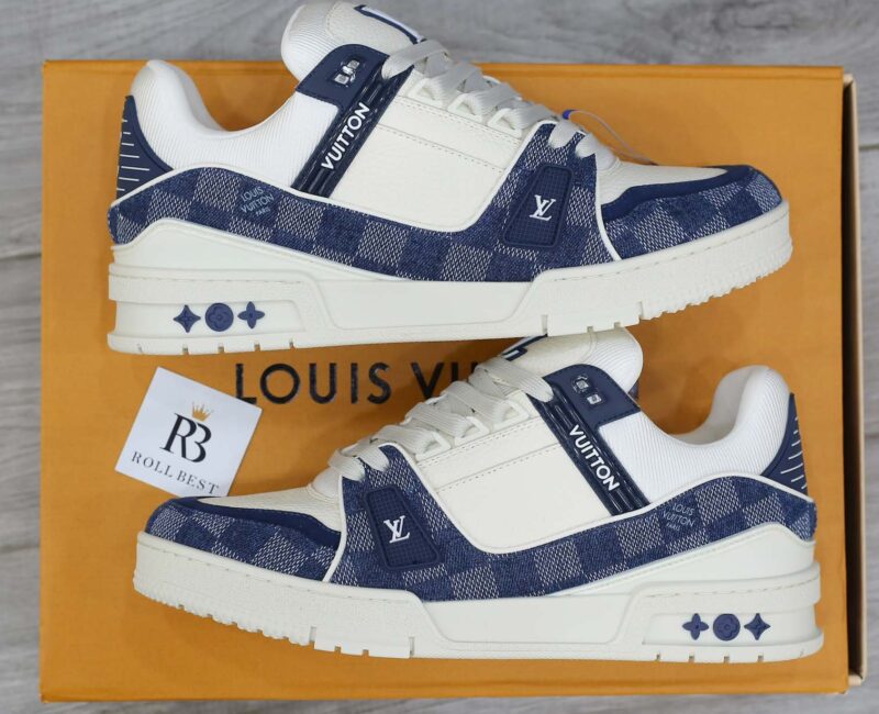 Giày Louis Vuitton LV Trainer Damier Denim Blue Best Quality