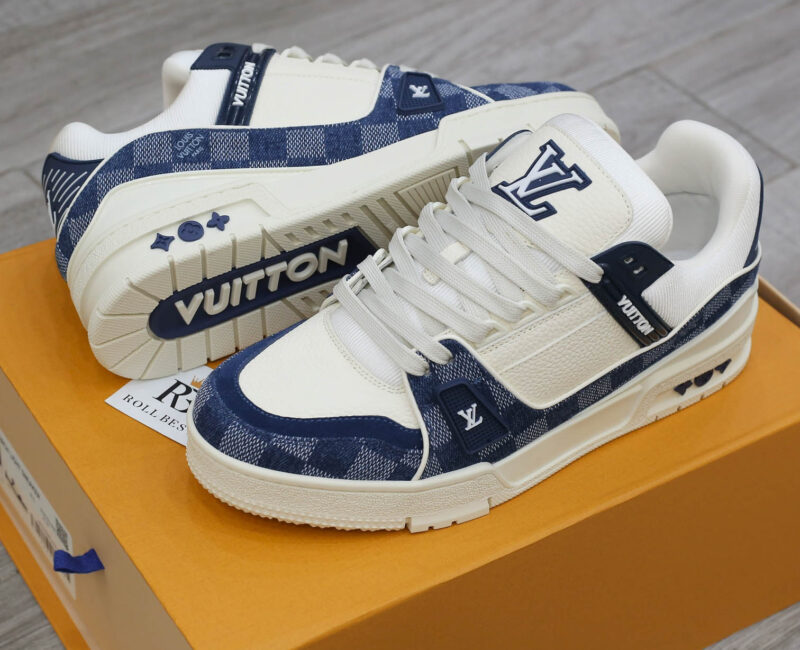 Giày Louis Vuitton LV Trainer Damier Denim Blue Best Quality