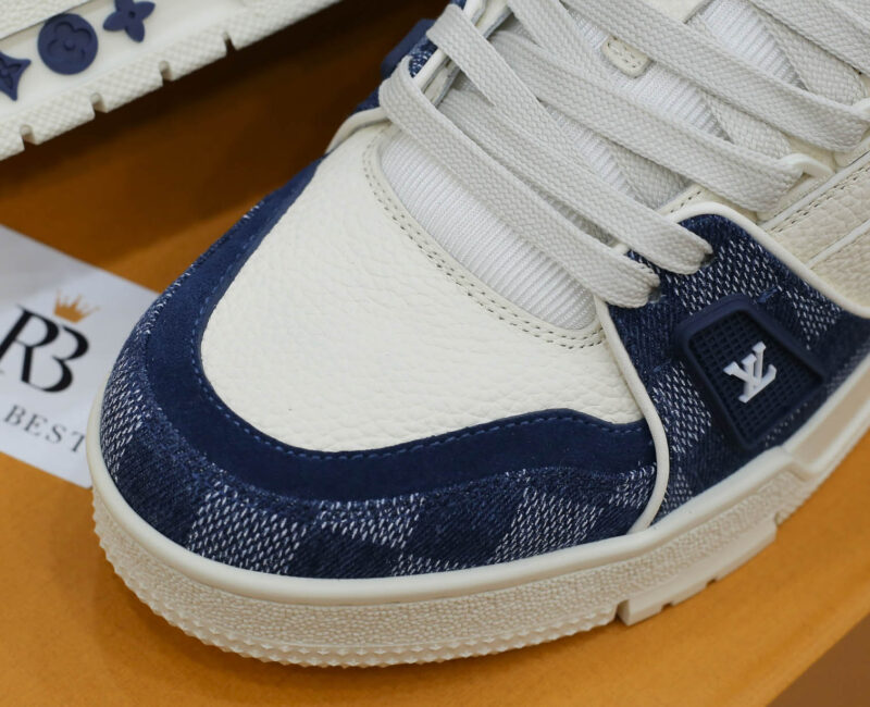 Giày Louis Vuitton LV Trainer Damier Denim Blue Best Quality