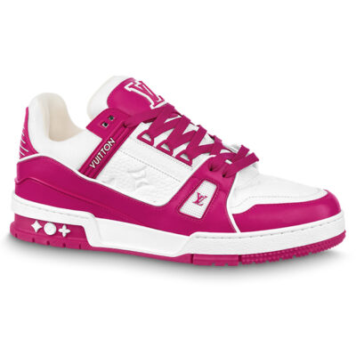 Giày Louis Vuitton LV Trainer Many Materials Fuchsia Pink Best Quality