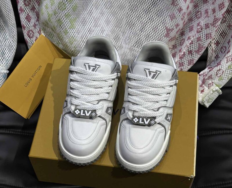 Giày Louis Vuitton LV Trainer Maxi Calf Leather Grey Best Quality