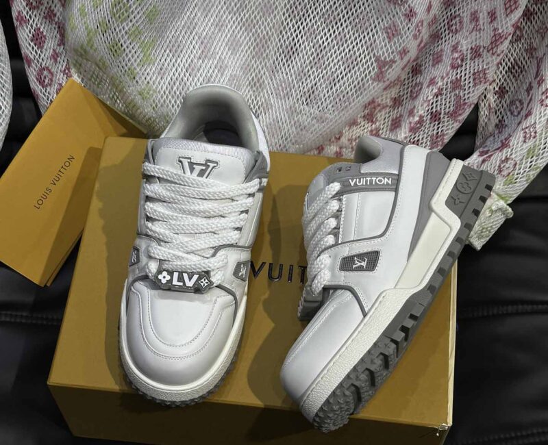 Giày Louis Vuitton LV Trainer Maxi Calf Leather Grey Best Quality