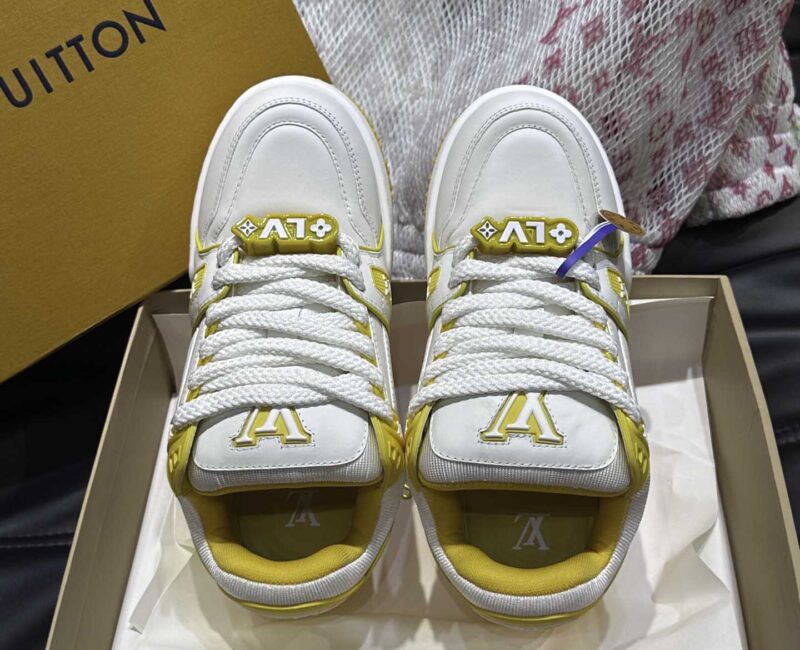 Giày Louis Vuitton LV Trainer Maxi Calf Leather Yellow Best Quality