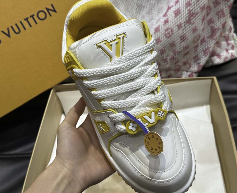 Giày Louis Vuitton LV Trainer Maxi Calf Leather Yellow Best Quality