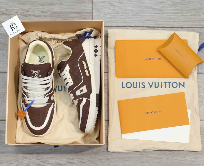 Giày Louis Vuitton LV Trainer Maxi Calf Leather Yellow Best Quality