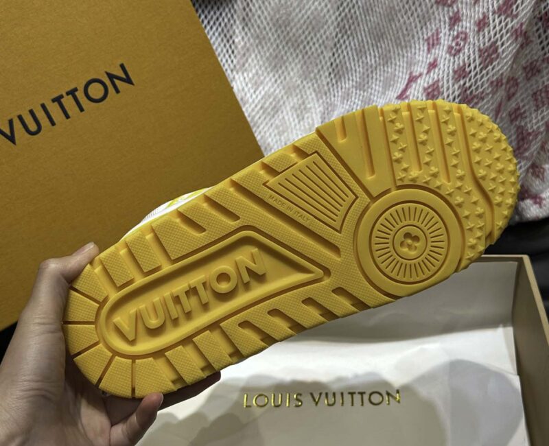 Giày Louis Vuitton LV Trainer Maxi Calf Leather Yellow Best Quality