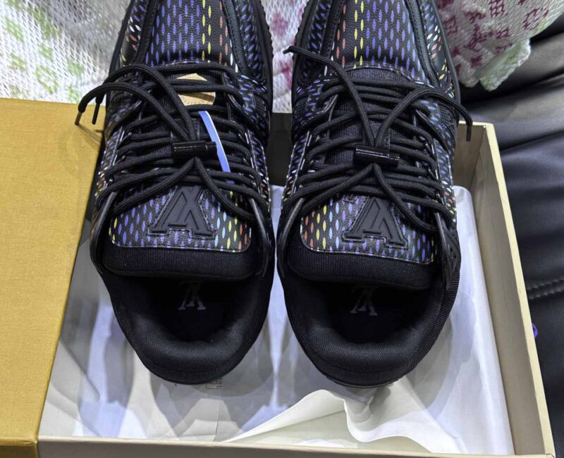 Giày Louis Vuitton LV Trainer Maxi Grained Black Best Quality