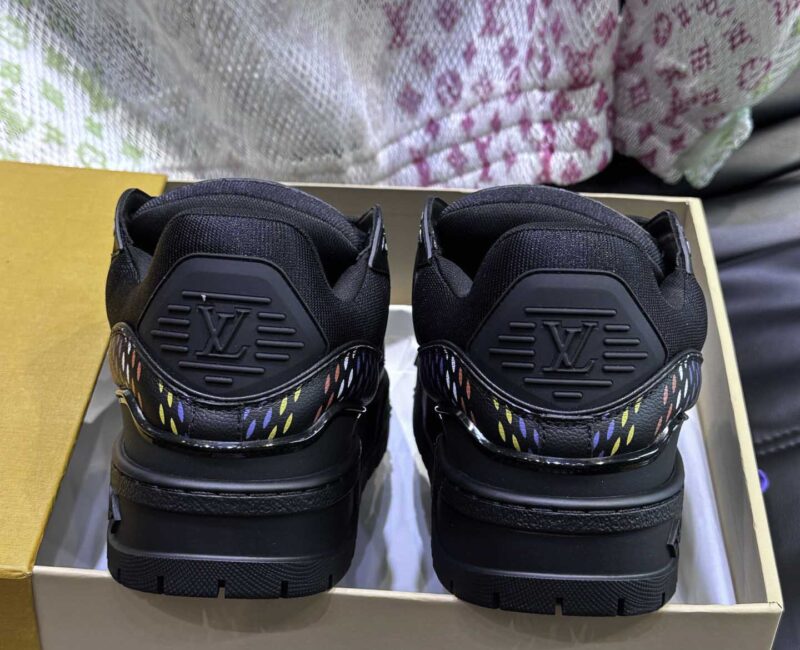 Giày Louis Vuitton LV Trainer Maxi Grained Black Best Quality