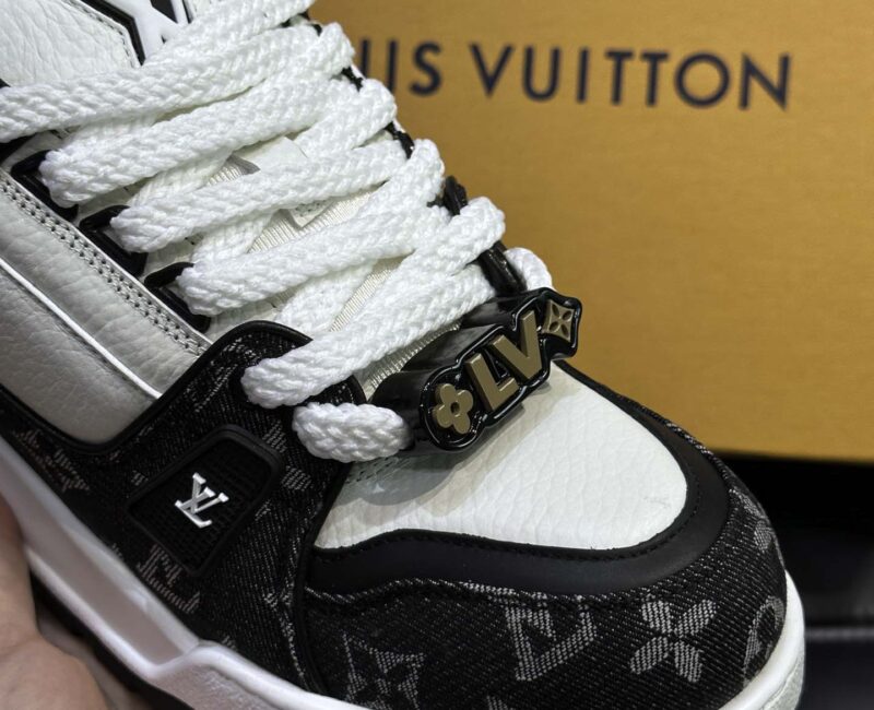 Giày Louis Vuitton LV Trainer Maxi Monogram Denim Black Best Quality