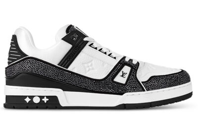 Giày Louis Vuitton LV Trainer Swarovski™ Crystals Black Best Quality