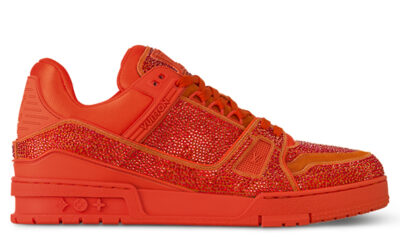 Giày Louis Vuitton LV Trainer Swarovski™ Crystals Orange Best Quality