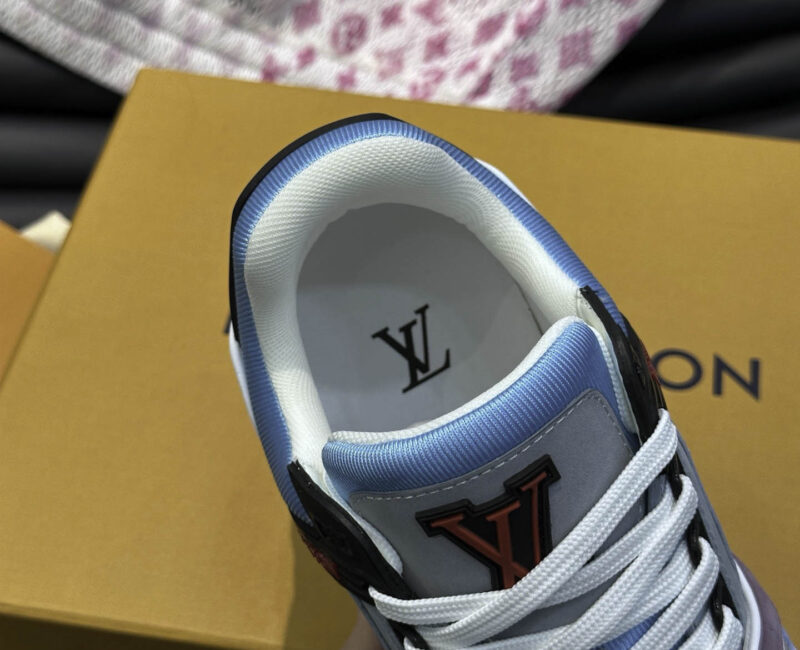 Giày Louis Vuitton LV Trainer Vintage Effect Blue Best Quality