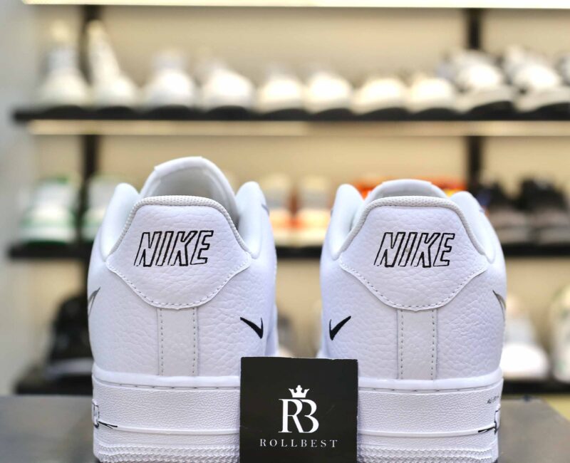 Giày Nike Air Force 1 Low GS 'Doodle Swoosh White Black Best Quality