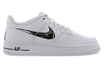 Giày Nike Air Force 1 Low GS 'Doodle Swoosh White Black Best Quality