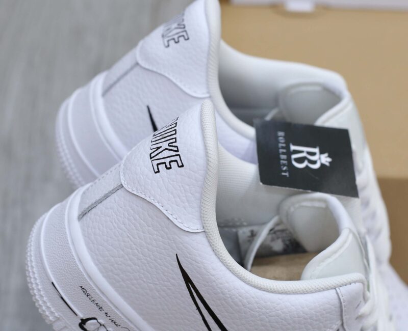 Giày Nike Air Force 1 Low GS 'Doodle Swoosh White Black Best Quality