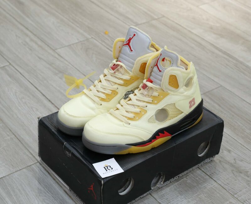 Giày Nike Air Jordan 5 SP x Off-White ‘Sail’ Like Auth