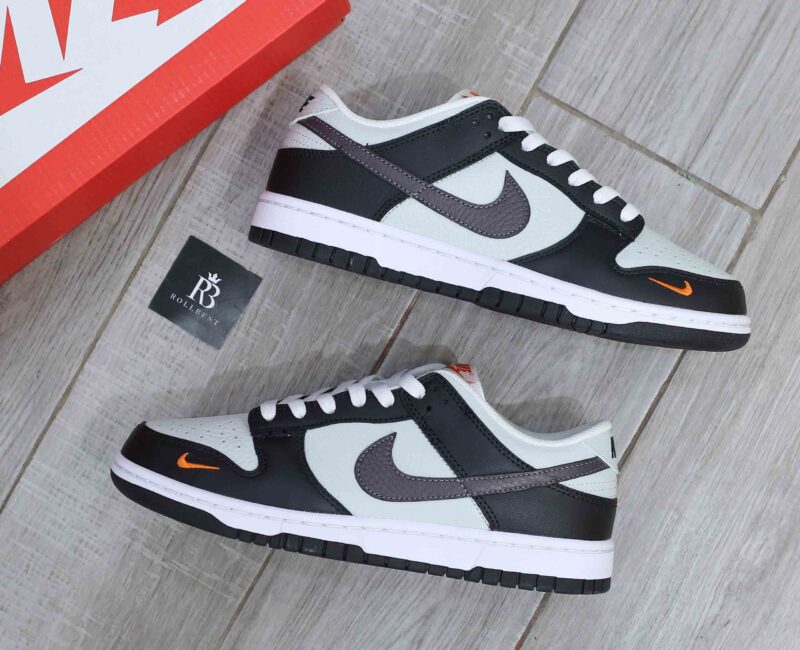 Giày Nike Dunk Low Grey Black Orange Mini Swoosh Best Quality