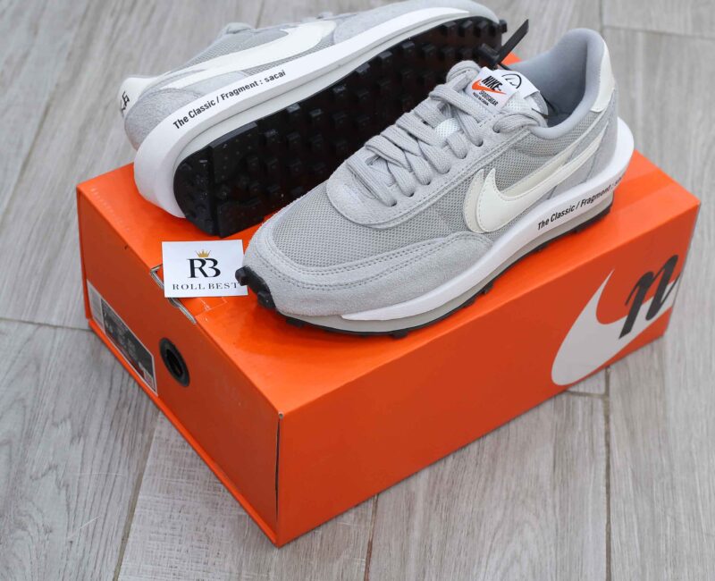 Giày Nike Fragment Design x Sacai x LDV Waffle ‘Light Smoke Grey’ Best Quality