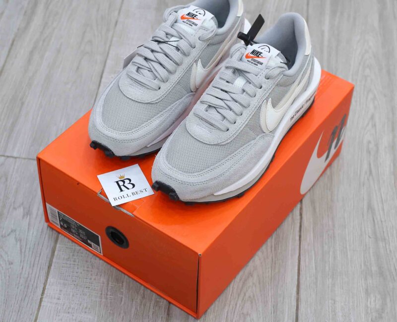 Giày Nike Fragment Design x Sacai x LDV Waffle ‘Light Smoke Grey’ Best Quality