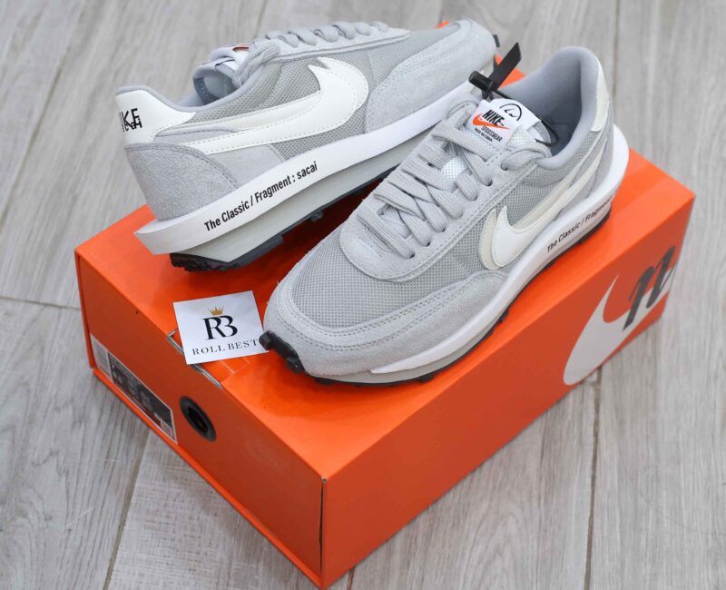 Giày Nike Fragment Design x Sacai x LDV Waffle ‘Light Smoke Grey’ Best Quality