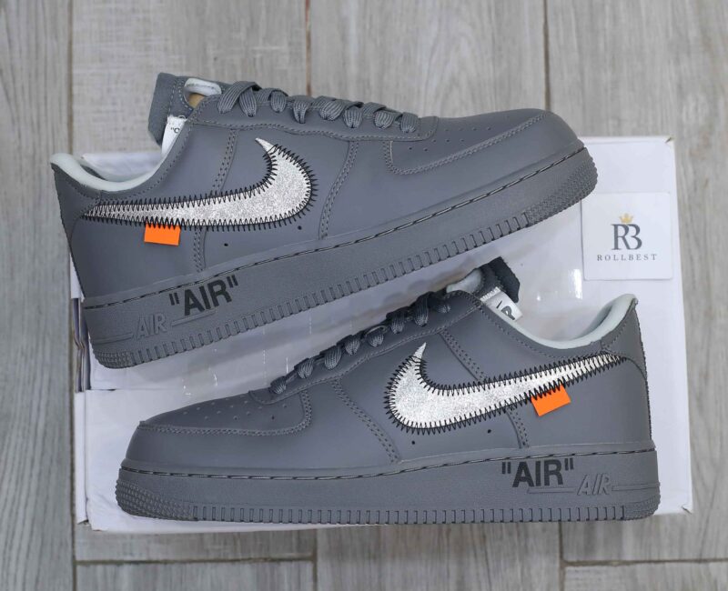 Giày Off-White x Nike Air Force 1 07 Low Dark Grey White Silver Best Quality