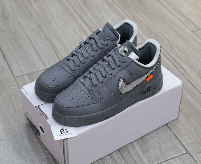 Giày Off-White x Nike Air Force 1 07 Low Dark Grey White Silver Best Quality