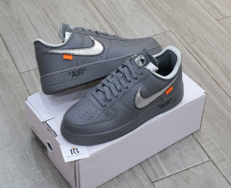 Giày Off-White x Nike Air Force 1 07 Low Dark Grey White Silver Best Quality