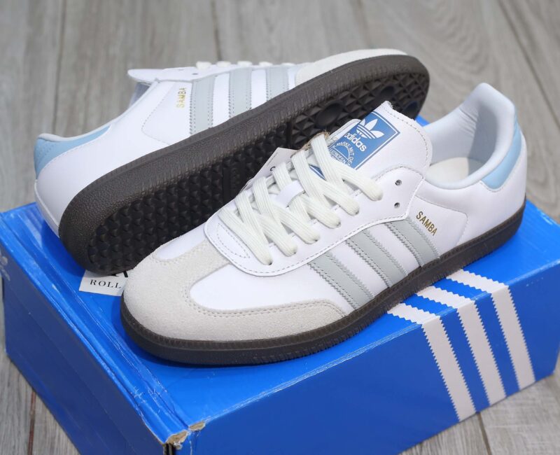 Giày Adidas Samba OG ‘White Halo Blue Gum’ Best Quality