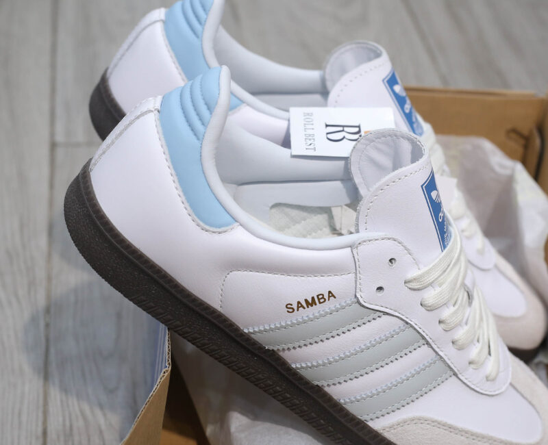 Giày Adidas Samba OG ‘White Halo Blue Gum’ Best Quality