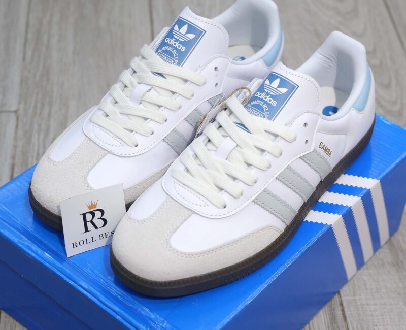 Giày Adidas Samba OG ‘White Halo Blue Gum’ Best Quality