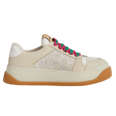 Giày Gucci Double Screener Woven Trainers 'Beige Comb' Best Quality
