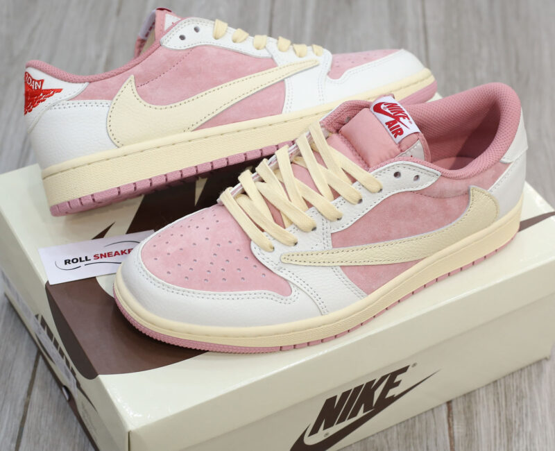 Giày Jordan 1 Low OG Travis Scott Pink Shy Like Auth