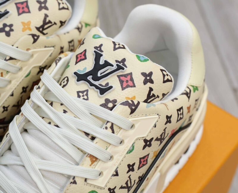 Giày Louis Vuitton Lv Trainer #54 Monogram-printed Grained Calf Leather Beige Best Quality