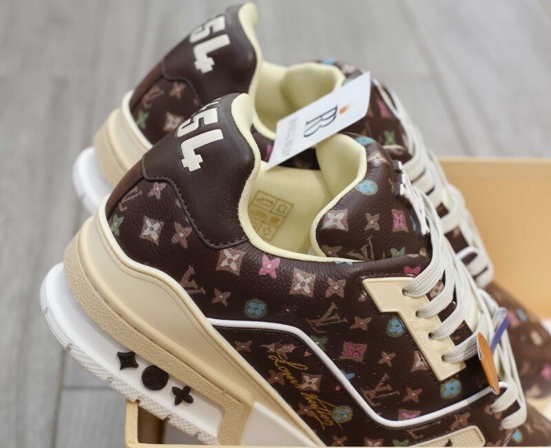 Giày Louis Vuitton Lv Trainer #54 Monogram-printed Grained Calf Leather Moka Best Quality