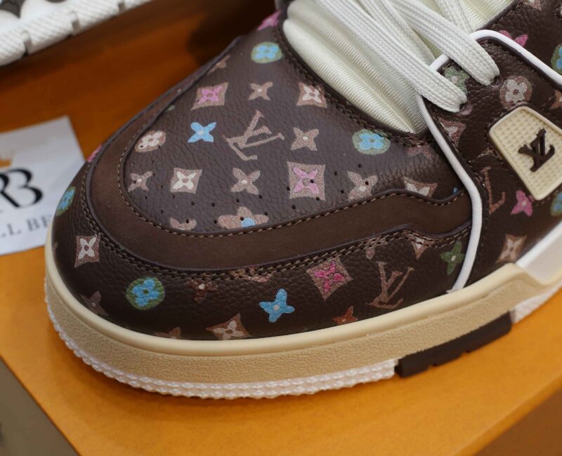 Giày Louis Vuitton Lv Trainer #54 Monogram-printed Grained Calf Leather Moka Best Quality