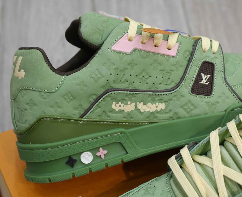 Giày Louis Vuitton LV Trainer #54 Nubuck Calf Leather Monogram Green Best Quality