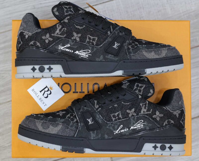 Giày Louis Vuitton LV Trainer Black Denim Monogram Black Best Quality